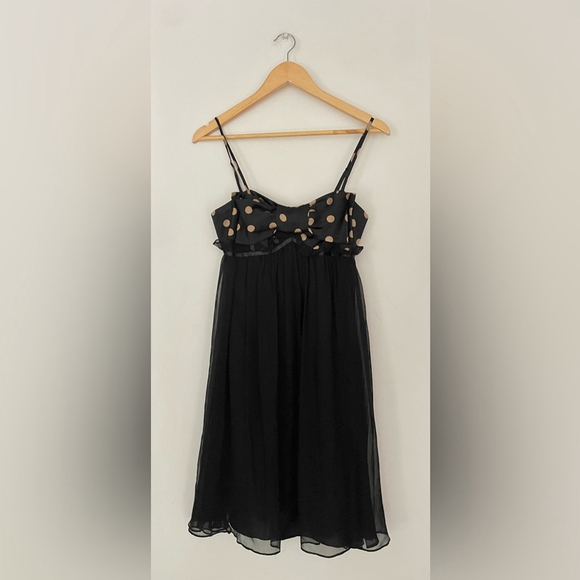 Betsey Johnson silk vintage Dress
Black gold Polka Dot Bow
Mini - Picture 5 of 9